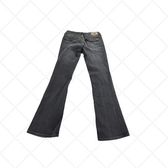 low rise bootcut black jeans